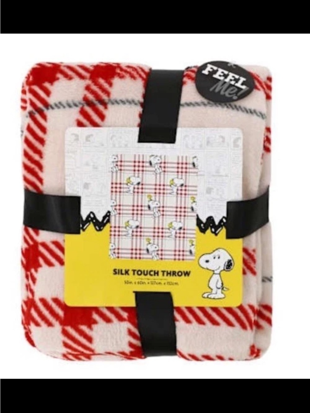 Peanuts Snoopy Red Plaid Kids Throw Blanket - Soft Silk Touch 50in x 60in